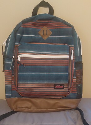Genuine Dickies Unisex Varsity Backpack Navy Brown Stripe New School  Backpack