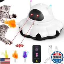 MIKK Cat Laser Toy Cat Feather Toys 2-in-1 Interactive for Indoor Cats Automa