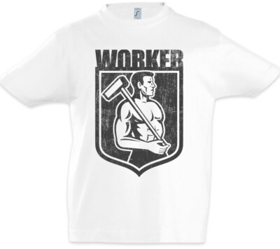 Worker II Kinder Jungen T-Shirt Arbeiter Arbeiterklasse Handwerker Sozialismus