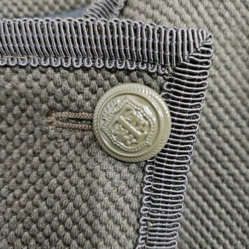 Talbots Olive Green Collarless Cross Button Textured Military Blazer Jacket 12 - Picture 6 of 8