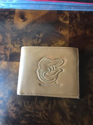 Tan Leather Wallet MLB Baseball Baltimore Orioles Billfold NEW