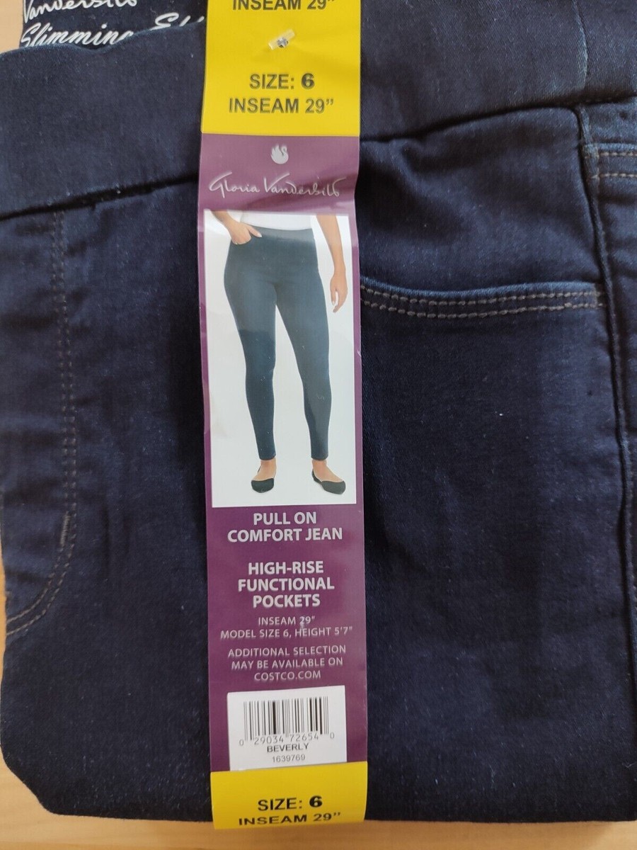 Gloria Vanderbilt Ladies' Pull on Comfort Jean Slimming Blue Size