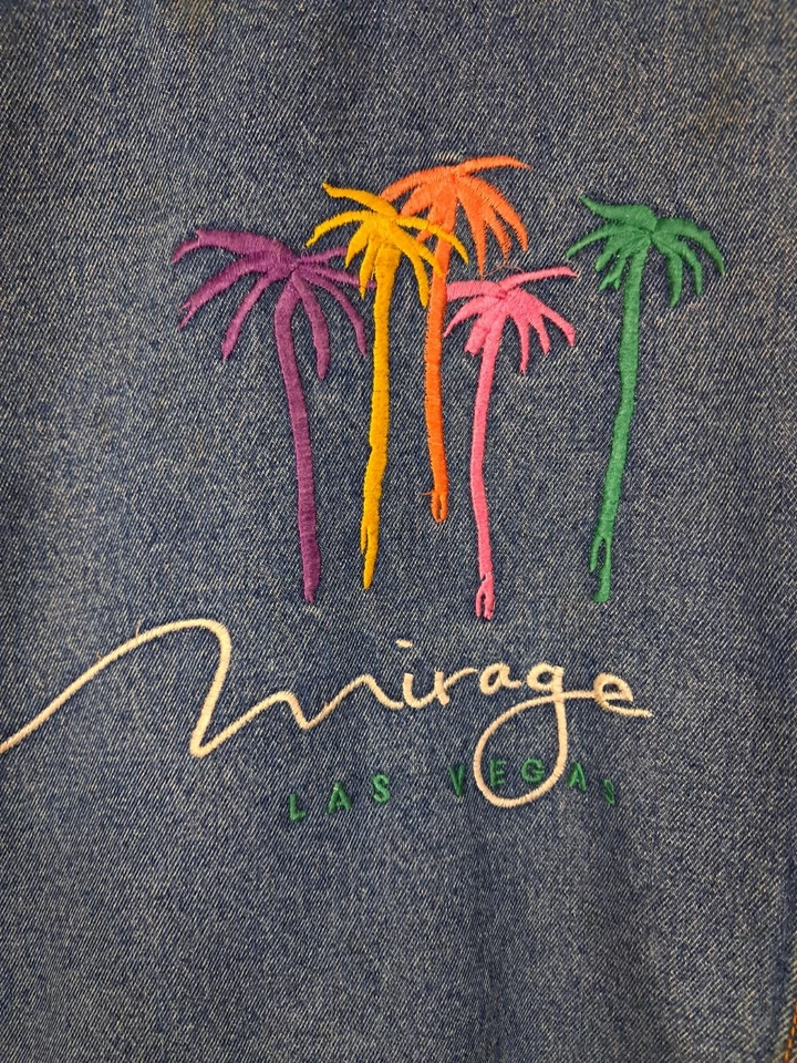 Chaqueta Denim Vintage SunVally Peso Pesado GRANDE Las Vegas Mirage Gráfico Trasero  Foto 3 de 4