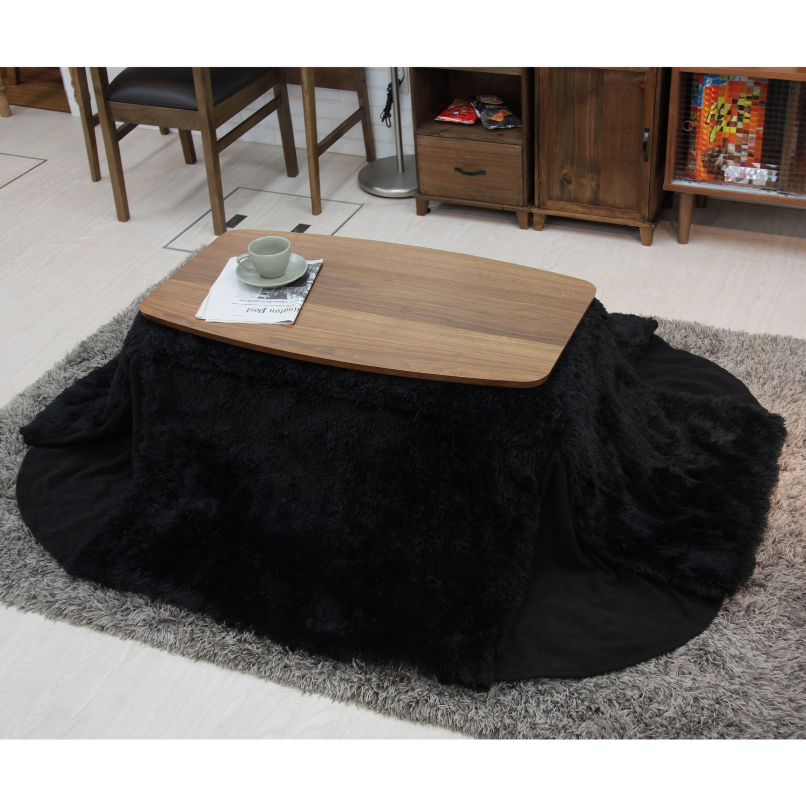 Azumaya+Wooden+Kotatsu+Heater+Table+Walnut+Brown+901WAL+From+Japan for