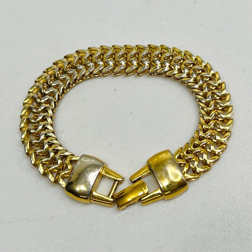 Vintage Bracelet Gold Tone Open Bold Specialty Links 1980s Chain 8 inches - Picture 6 of 11