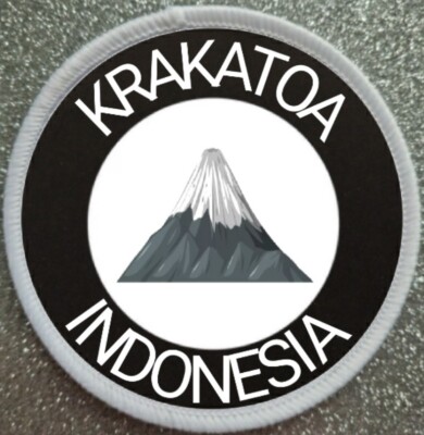 3 Zoll Krakatau Indonesien Vulkan Eisen/Aufnähen Patch Abzeichen Berg
