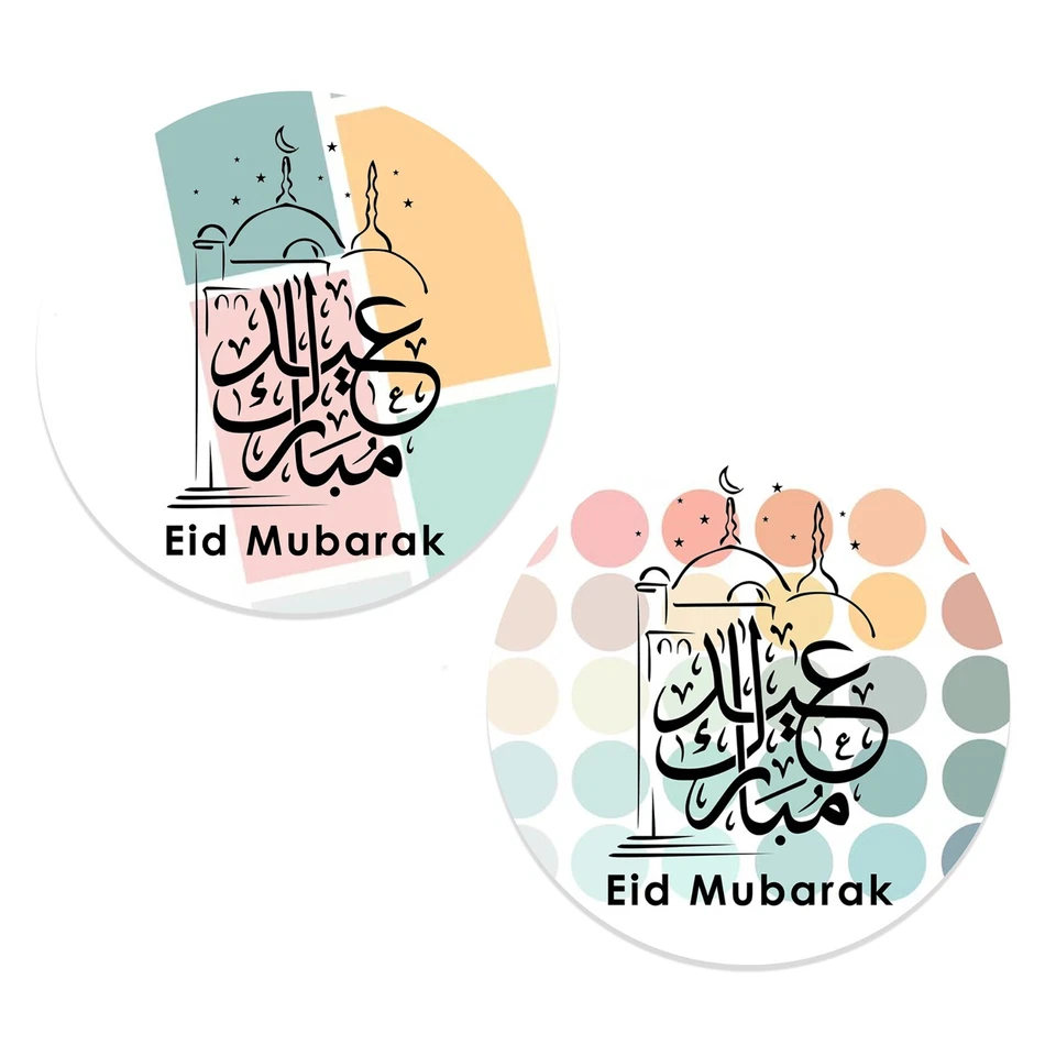 100 Eid Mubarak Stickers Ramadan Celebration Eid Al-Fitr Sweet Favour Gift Label