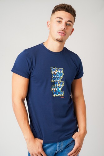 Mens Top T-shirt Pullover Short Sleeve DON Jeans Hit You Graffiti Designer 10723 - Picture 21 of 27