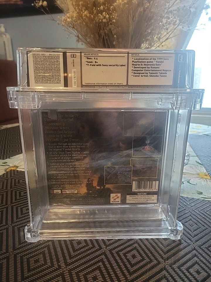 Vandal Hearts II 2 PS1 WATA 9.4 B+ Sellado Raro RPG Foto 2 de 4