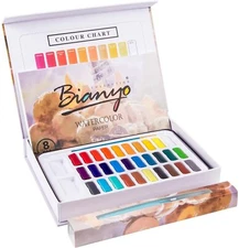 Bianyo Watercolor Paint - 30 Watercolor Set- 8 Watercolor Papers&1 brush