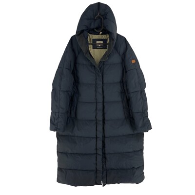 CAMEL ACTIVE Women Navy Blue Hood Padded Long Jacket Coat Size EU