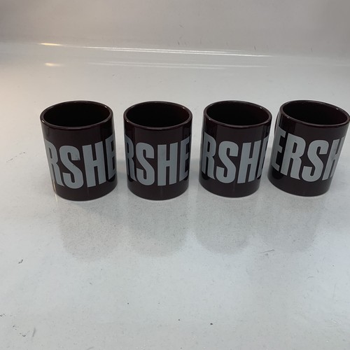 Hershey Tassen Galerie Heiße Schokolade 4er Set Kaffee Tee Braun Silber Buchstaben - Bild 3 von 10