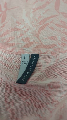 Jaclyn Intimates 3-Piece Pink Pajama Set Size L Sleep Tank & Shorts & L/S Robe - Picture 4 of 9