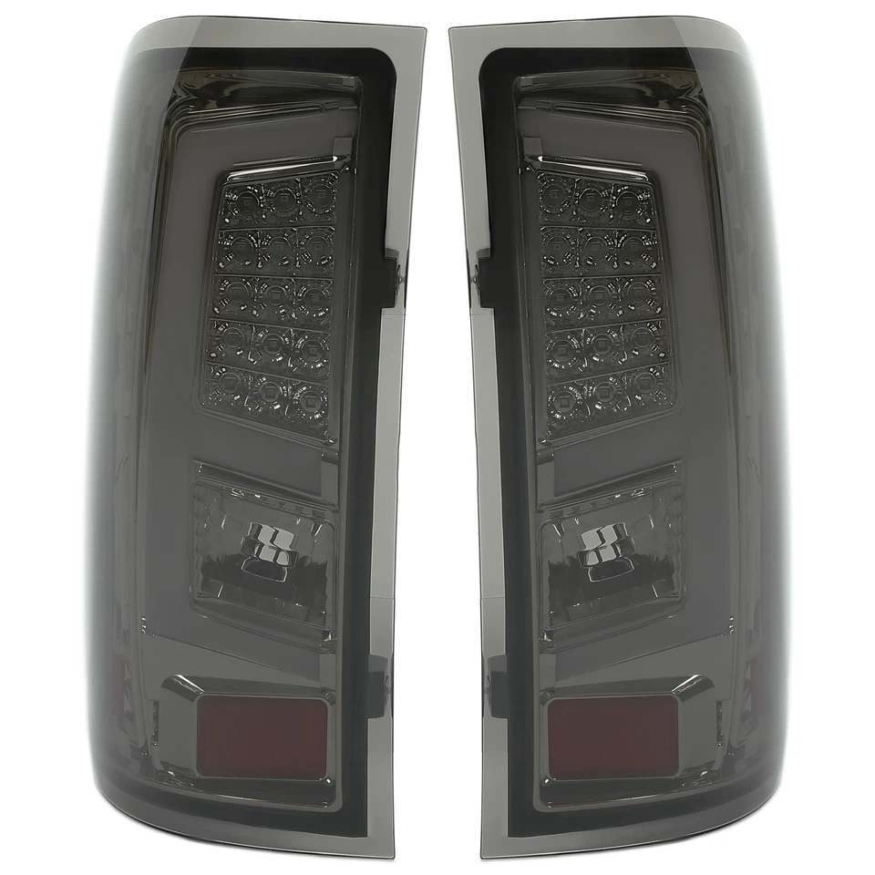 Pair Smoked LED Tail Lights Lamps For GMC Sierra 1500 2500HD 3500HD 2014-2018 - Image 3 of 4