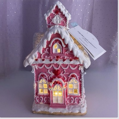 Cupcakes & Cashmere Pink Valentines Gingerbread House ~ NEW