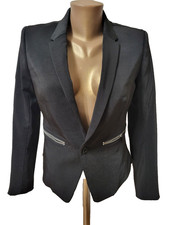 G-Star RAW Women's Slim Blazer Size S Black Denim One Button Zip Pockets