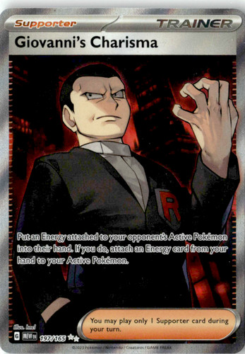 Giovanni's Charisma Holo Ultra Rare SV: Scarlet & Violet 151 197/165 NM
