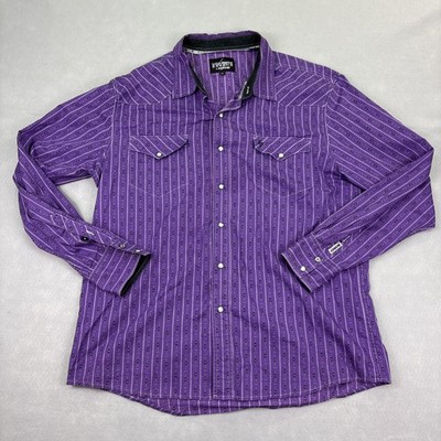 Garth Brooks Sevens by Cinch Shirt Mens XL Pearl Snap Purple Geometric Western