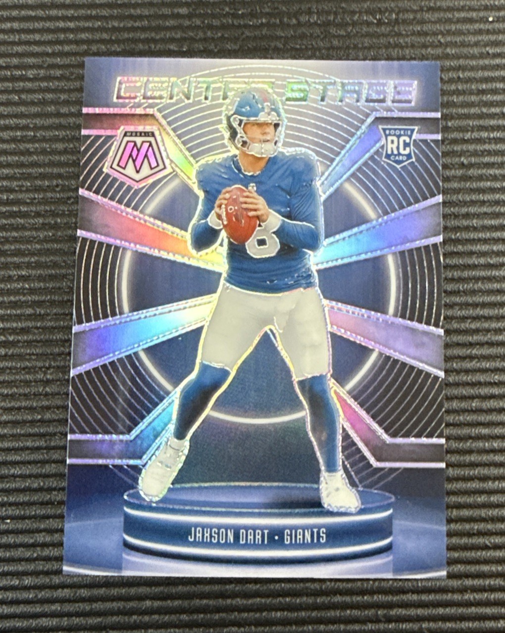 2025 Panini Mosaic Jaxson Dart Center Stage RC Silver PRIZM Insert #7 Rookie