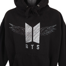 BTS Sweatshirt Hoodie Mens Size Large Black Bangtan Boys South Korean Boy Band