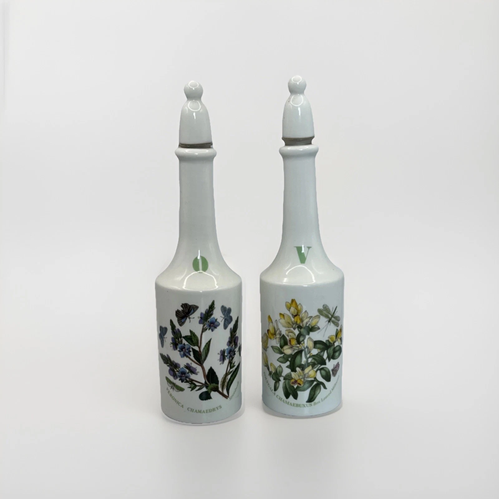 Portmeirion Ceramic Oil & Vinegar Set Botanical Floral Design 2 Bottles