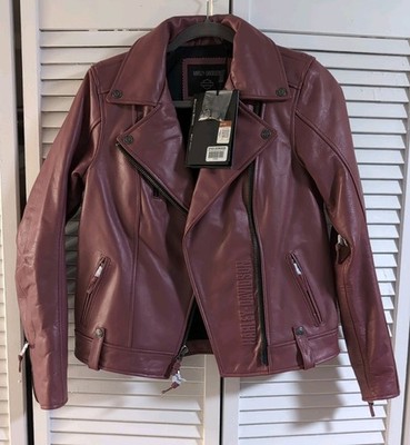 NWT Harley-Davidson Vixen Lane Leather Riding Jacket - Light Purple/Mauve - XS