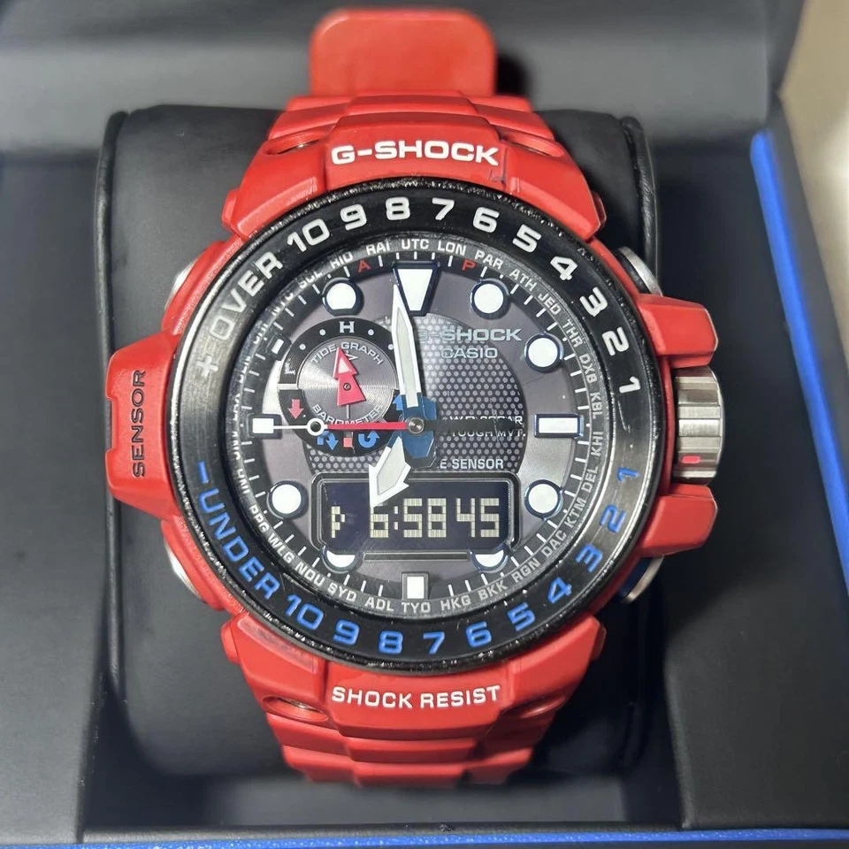 [Near MINT] CASIO G-SHOCK GULFMASTER GWN-1000RD-4AJF RED Rescue Radio Men's - Image 3 of 4