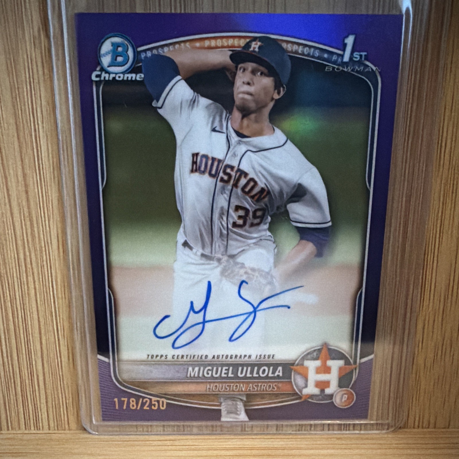 2025 Bowman Chrome 1st Miguel Ullola True Purple Auto /250 Astros