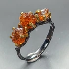 Jewellery Natural Spessartite Ring 925 Sterling Silver Size 8 /R474234
