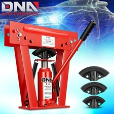 8 Ton Hydraulic Pipe Bender Manual Copper Exhaust Tube Bending Tool + 3 Dies