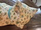 Cat Figurine Floral Paper Mache Decopaupage Vintage Signed Statue Cottage core — photo 7
