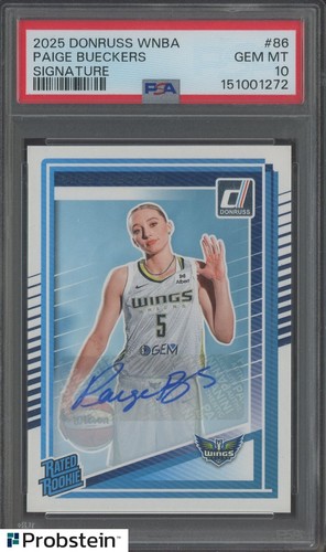 2025 Donruss WNBA #86 Paige Bueckers RC Rookie AUTO PSA 10 GEM MINT