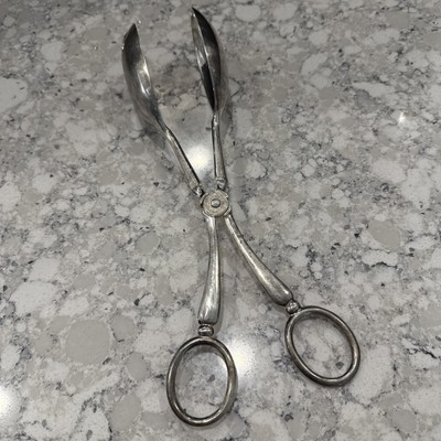 #ad VTG Leonard Silver Manufacturing Co. Silverplate Serving Tongs $14.99