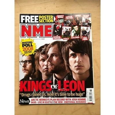 KINGS OF LEON NME MAGAZINE SEPTEMBER 6 2008 - KINGS OF LEON COVER WITH MORE INSI