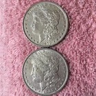 MORGAN SILVER DOLLAR COINS.  LOT OF 2  AU. DETAILS  PRE. 1921 LOT # 8-B