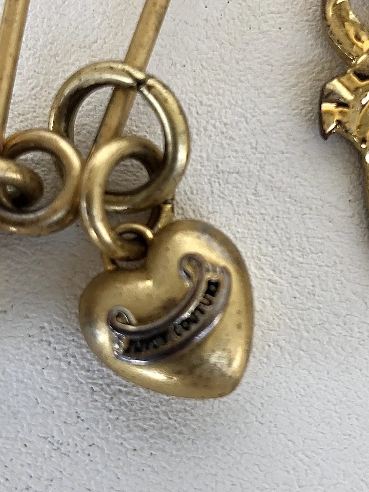 Juicy Couture Vintage Oro Cerradura Corazón Estrás Bolso Cartera Llavero Dije Y2k Foto 3 de 4