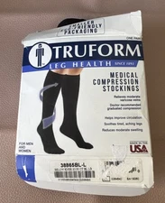 Pair Truform 8865 Large black, below knee,Brand New