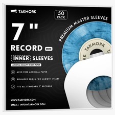 TAKMORK 7-Inch Vinyl Record Inner Paper Sleeves for 45 RPM Singles - Premium ...