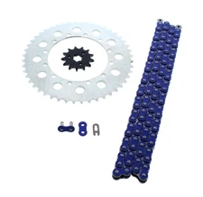 1994-1995, 2000-2002 Kawasaki KX125 125 Blue Chain & Sprocket Silver 13/48 110L