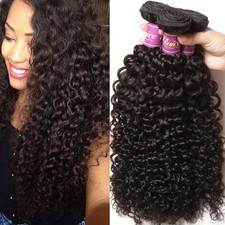 Brazilian Kinky Curly Wave 3 Bundles Human Hair Weave Virgin Hair Extension 300g