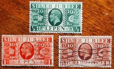 Great Britain Scott 226-228 - Used George V -Silver Jubilee - 1935