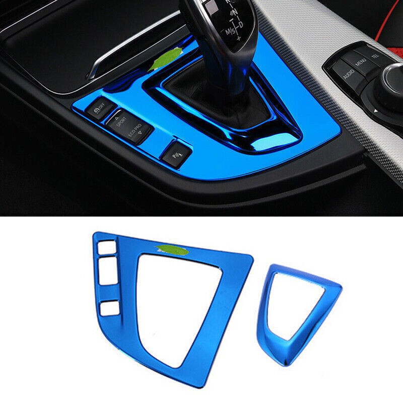 Central Console Gear Shift Cover Trim For BMW 3 4 Series GT 2013-2019 Blue Steel