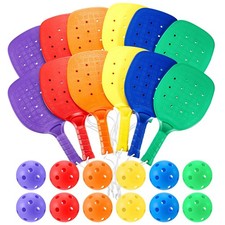 24 Pcs Plastic Paddleball Racket with Balls PE Equipment for Elementary 15.2 ...