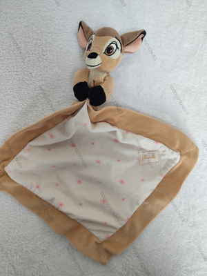 DOUDOU MOUCHOIR Disney Baby BAMBI BICHE FAON BEIGE MARRON FLEUR