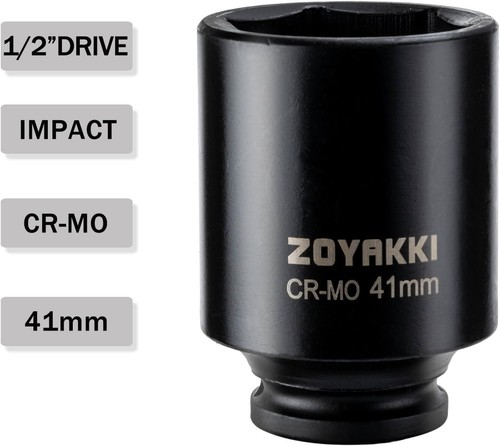 1/2" Drive x 41 mm Deep 6 PT Impact Socket, CR-MO, 1/2-inch 6 41mm - Bild 3 von 7