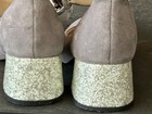 nine west block heel pumps Grey Suede — photo 2