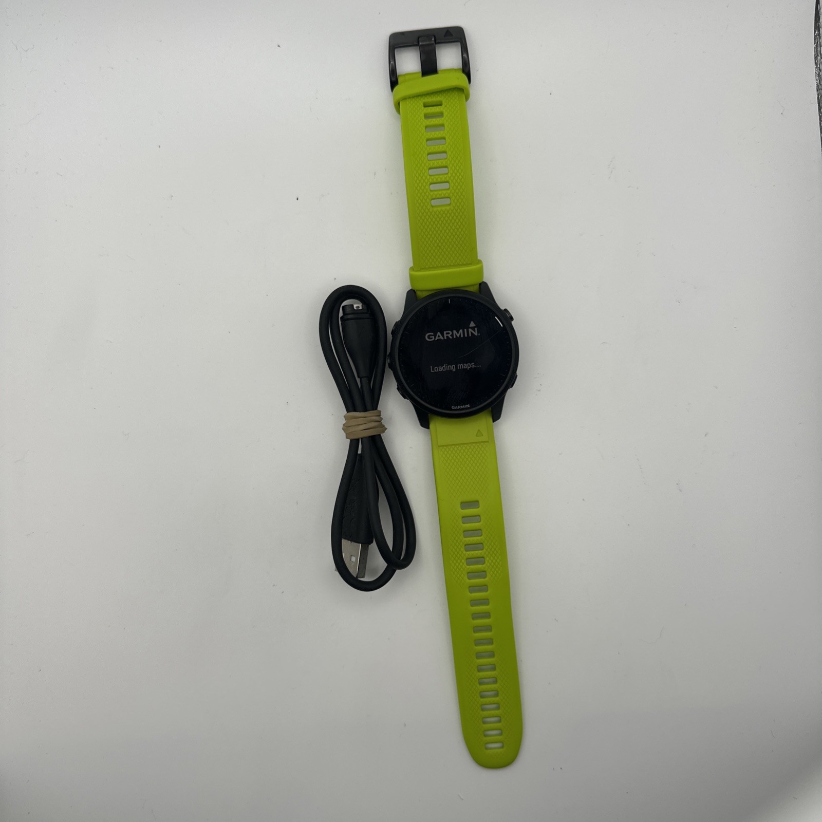 Garmin Forerunner 945 LTE 44mm White with Green Silicone Band