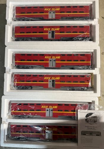 MTH 20-64247 & 64248 ROCK ISLAND BI LEVELS 6 Car Set