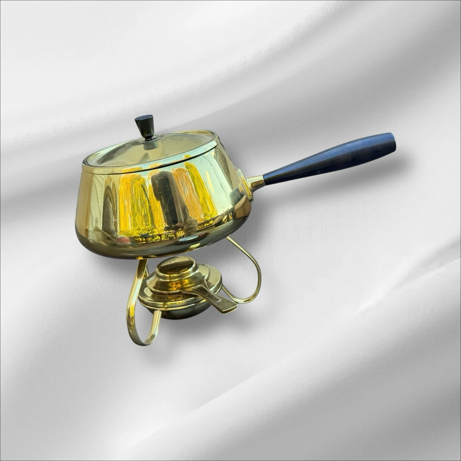 Vintage Spring Switzerland Fondue Pot with Stand & Burner