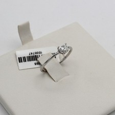 anello solitario con diamante cuore oro bianco 18kt fatto a mano con certificato